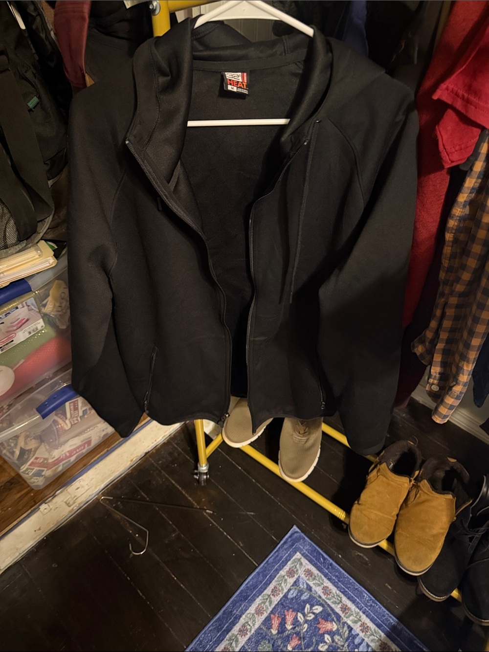 32 Degrees Black Lightweight Hooded Zip Jacket